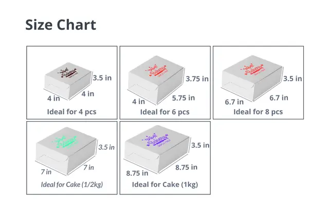 Multicolour Printed Bulk Cake Boxes