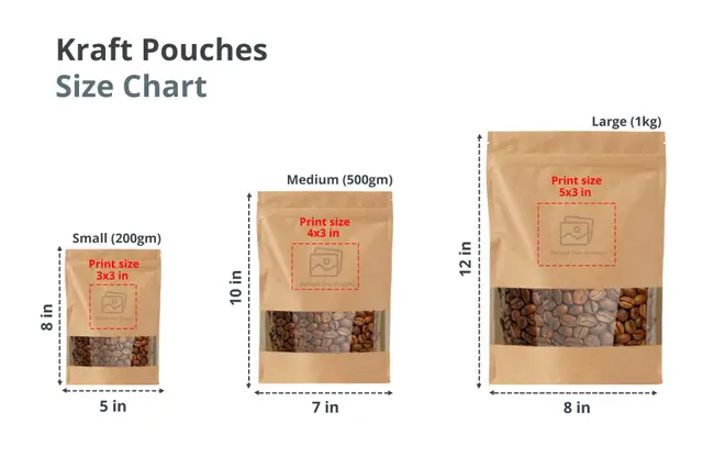 Kraft Pouches with single color printing