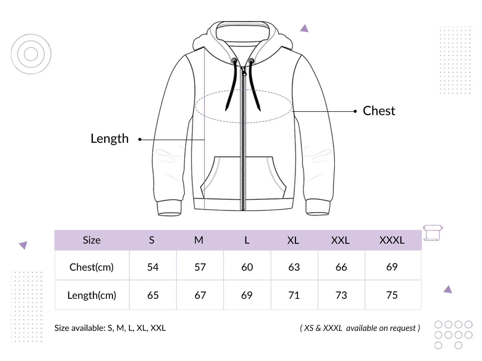 Sweatshirts Size Chart