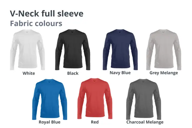Full Sleeve V-Neck T-shirts Printing | Order Customized T-shirts - Printo