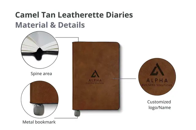 Camel Tan Leatherette Diaries