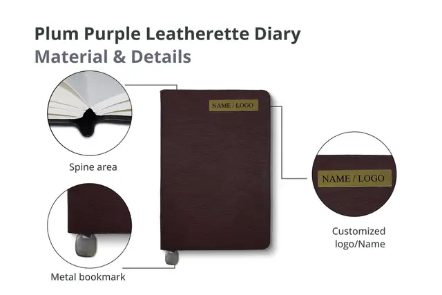 Plum Purple Leatherette Diary