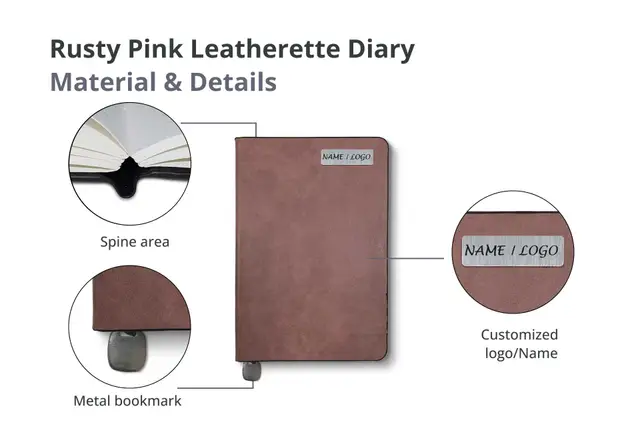 Rusty Pink Leatherette Diary