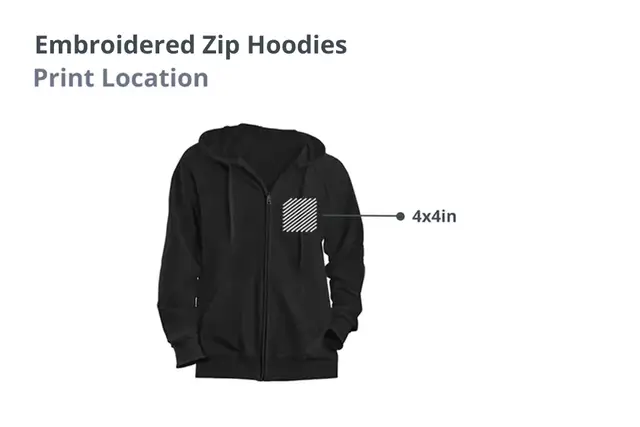 Embroidered Zip Hoodies