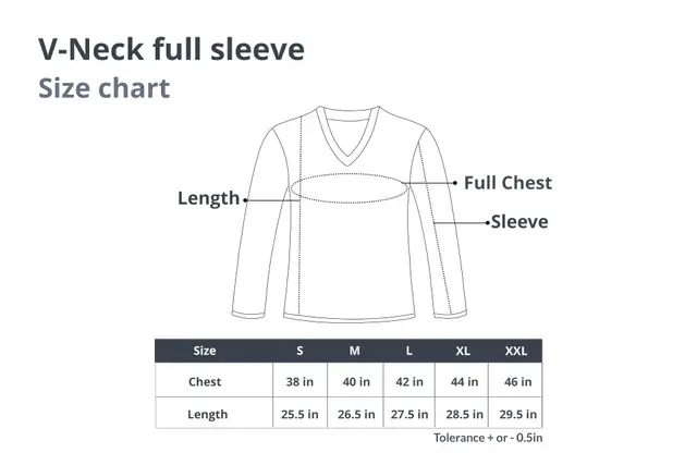  Full sleeves V-neck T-shirts