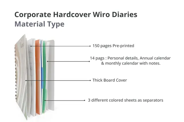 Corporate A5 Hardcover Wiro Diaries