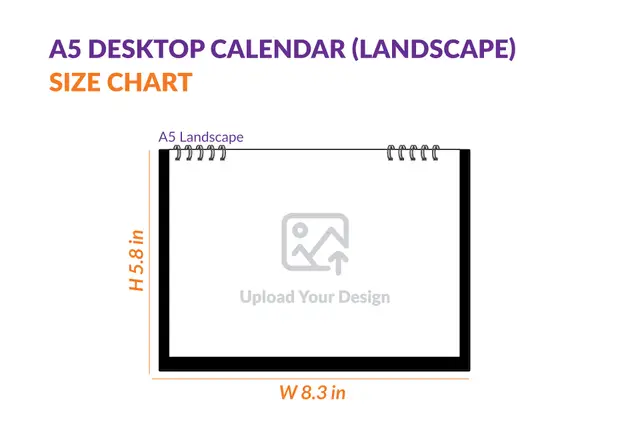 A5 Desktop Calendar Landscape Template