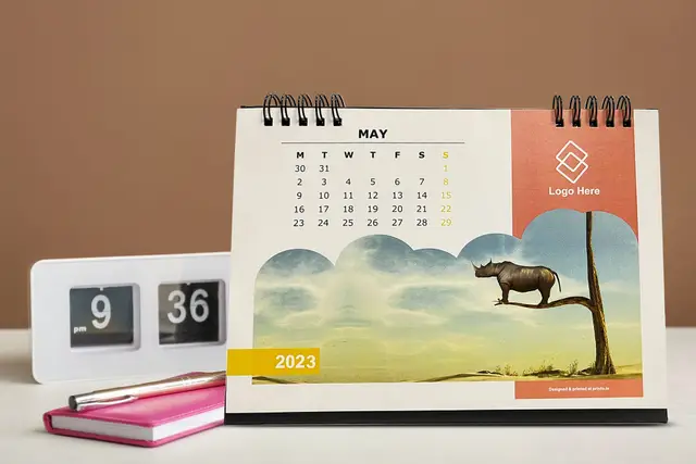 A5 Desktop Calendar Landscape Template