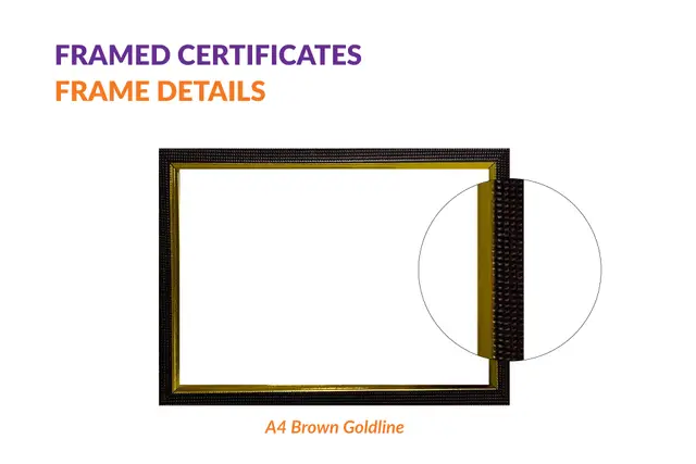 A4 Brown Goldline Framed Certificates