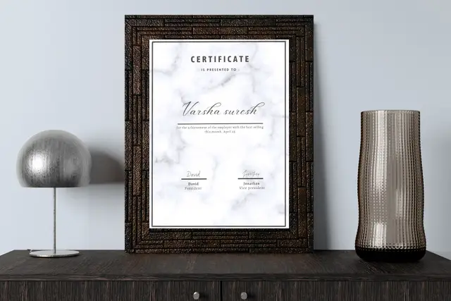 A4 Maze Brown Framed Certificates