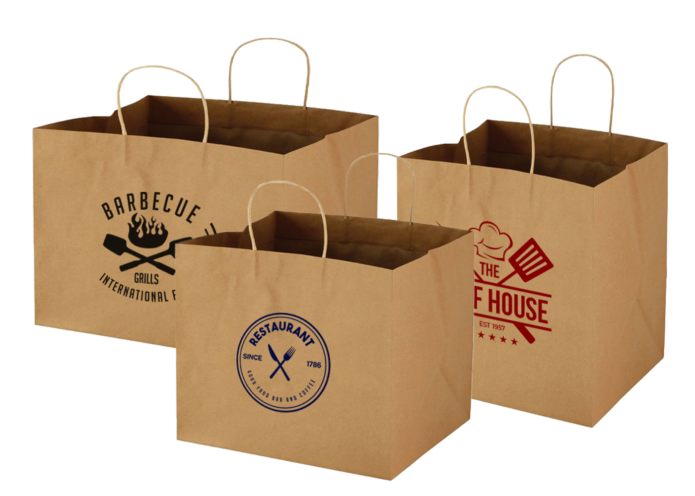 Flat Handle Paper Bags - Adeera Pack