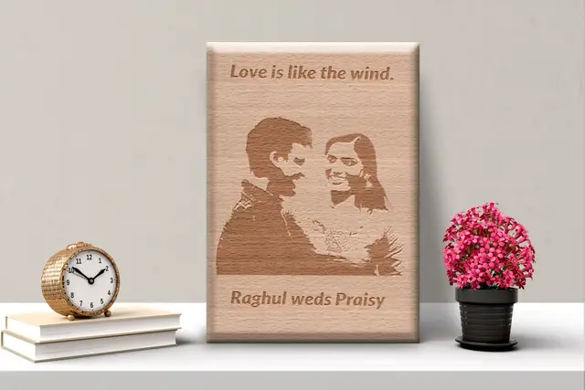 Wooden Engraved Photo Plaque