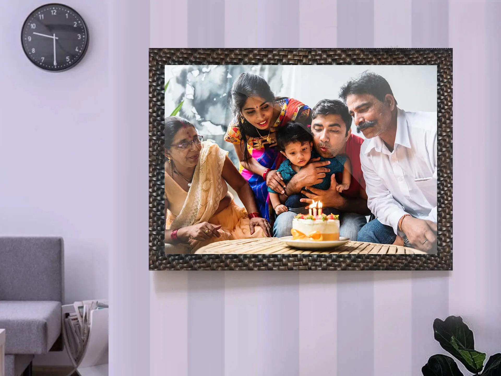 Personalized A3 Weaved Brown Photo Frames