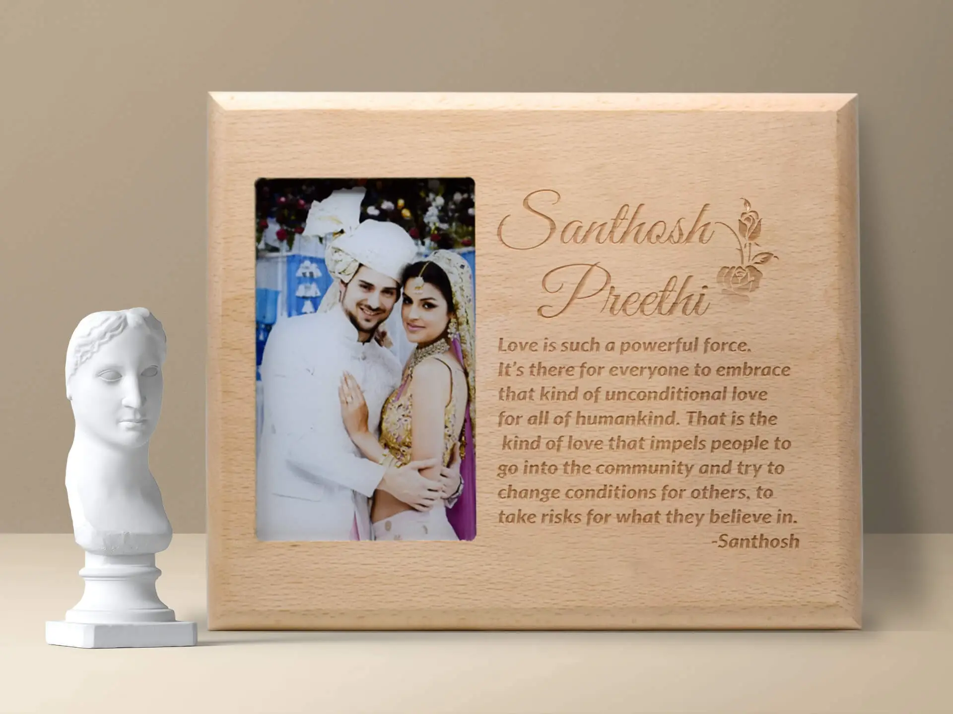 Personalized Engraved Wooden Plaque with Photo