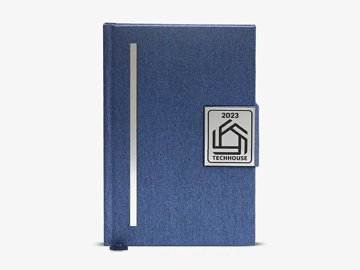 Custom Print Denim Blue Flap Diary