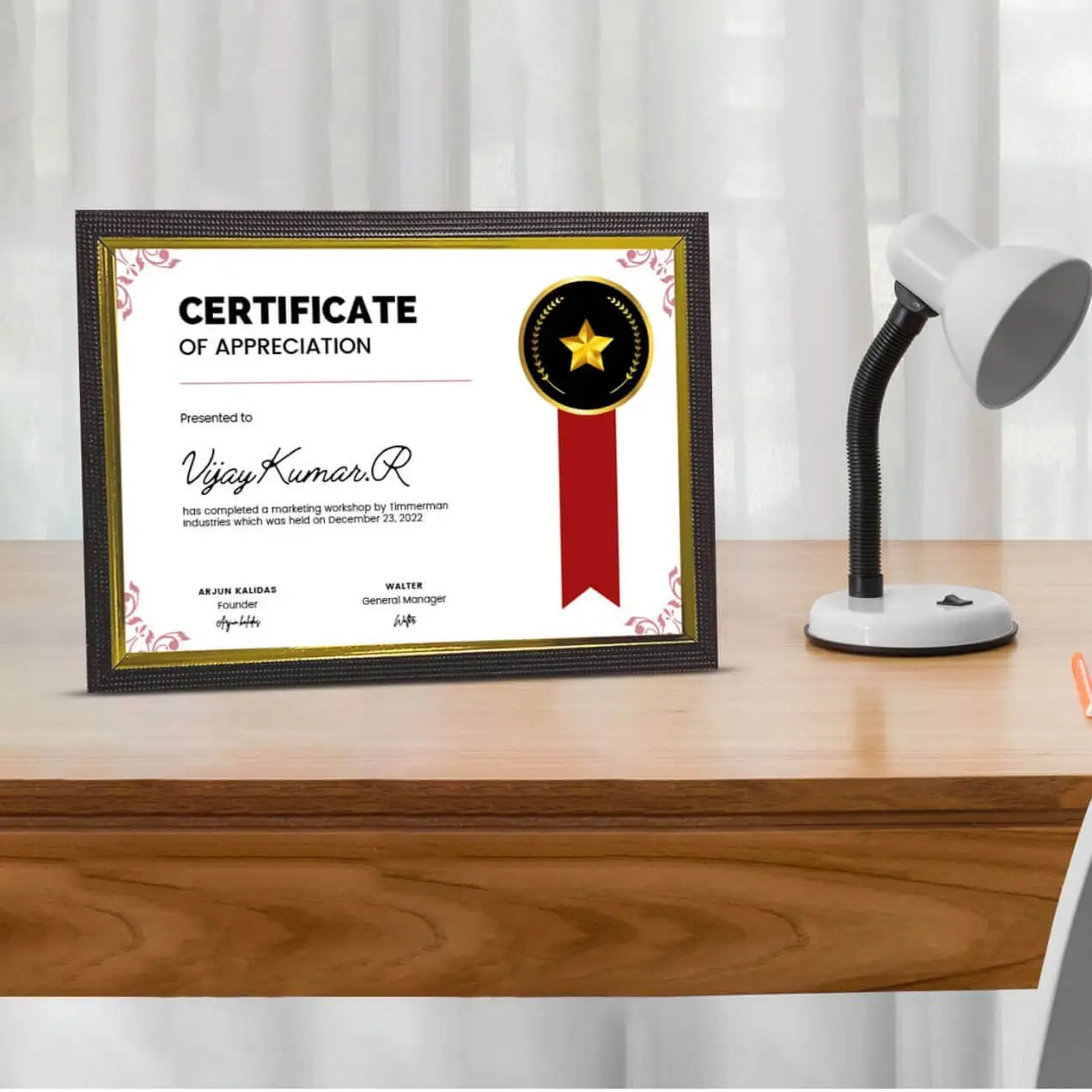 Personalized Framed Certificate
