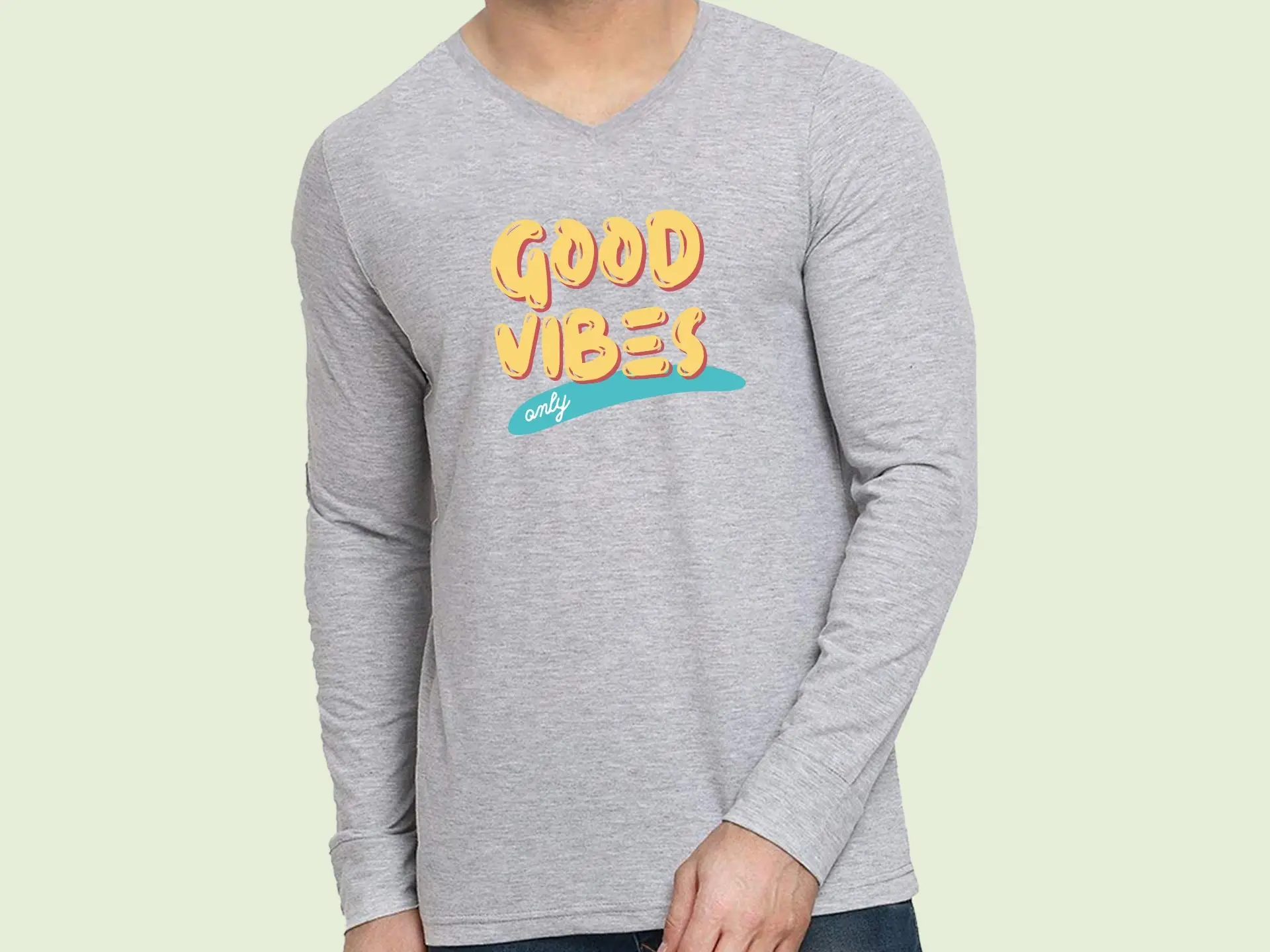 Personalized V-Neck Full Sleeve T-shirt