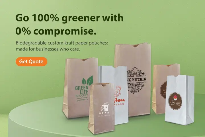Paper bags, custom paper bags, printed paper bags, paper pouches, eco friendly packaging