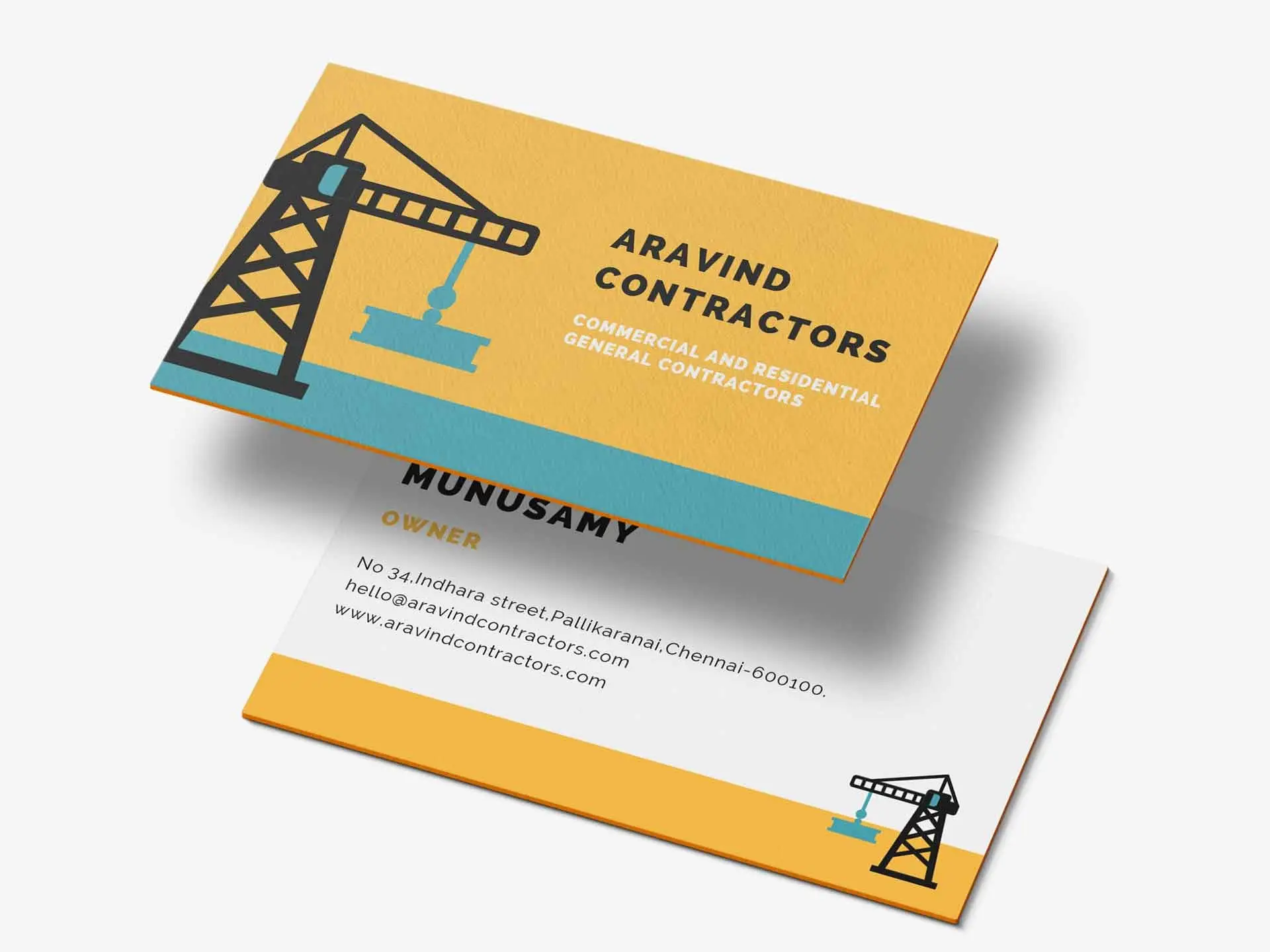 Personalized Construction Business Card Design