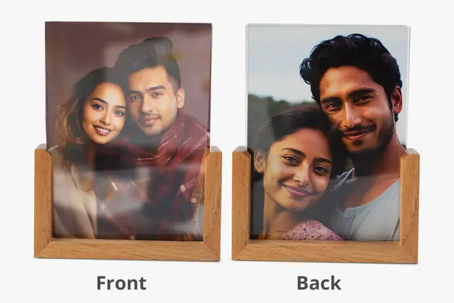 Personalized Photo with Wooden Stand
