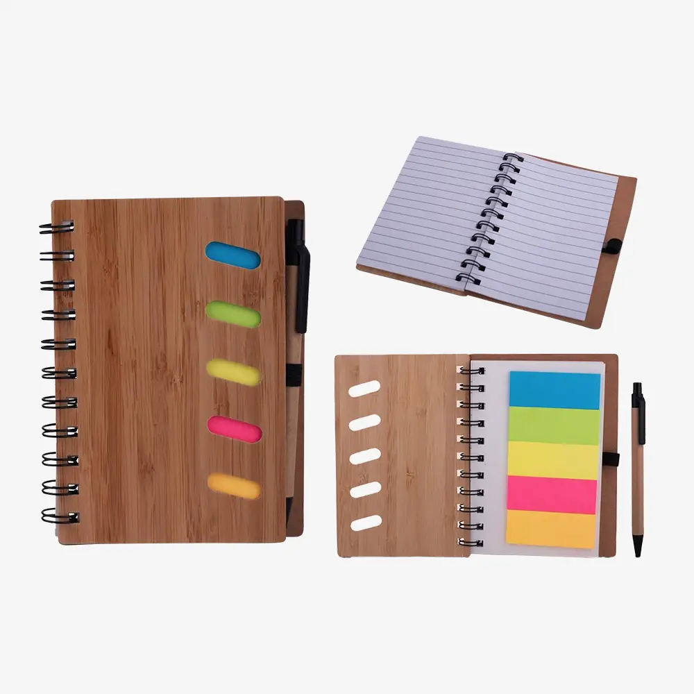 Bamboo Notebook with Sticky Note
